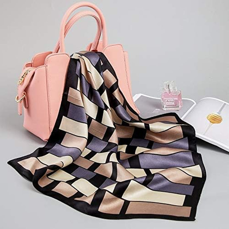100% Mulberry Silk Square Scarf for Hair-25.6" X25.6'' Women Men Natural Silk Neckerchief Digital Printed Headscarf