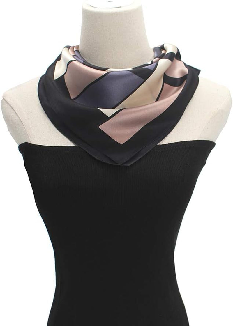 100% Mulberry Silk Square Scarf for Hair-25.6" X25.6'' Women Men Natural Silk Neckerchief Digital Printed Headscarf