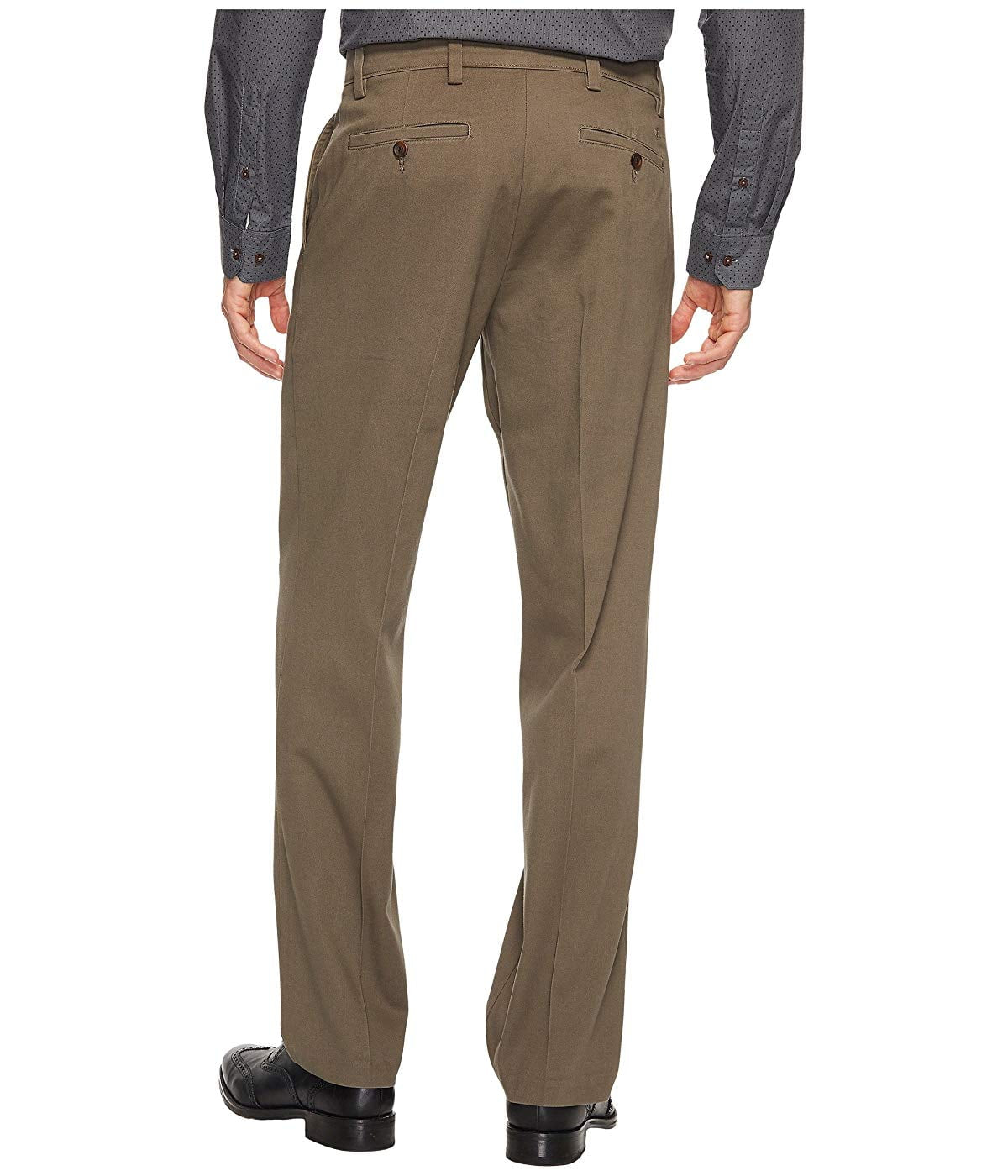 Men'S Classic Flat Front Easy Khaki Pant with Stretch