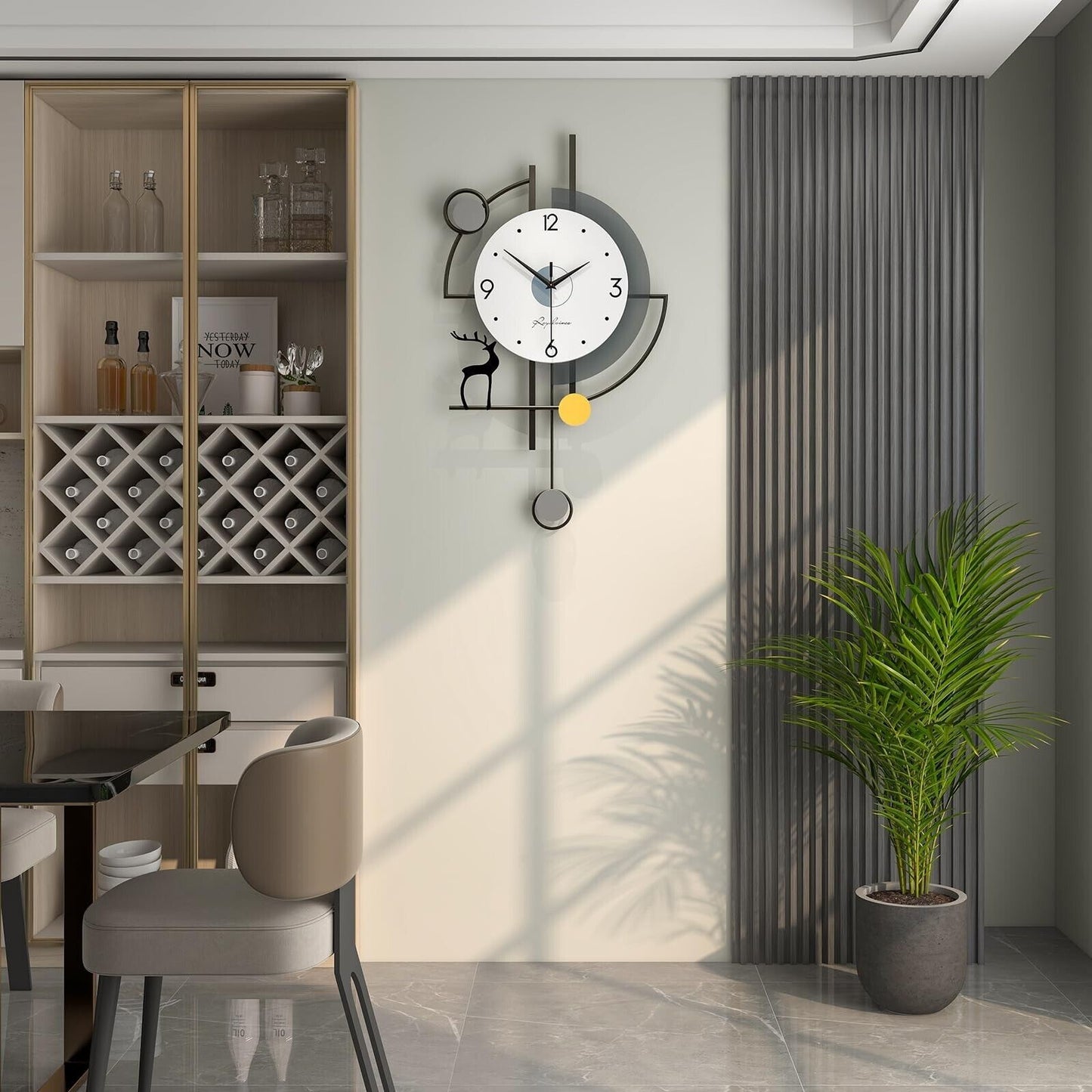 FLEBLE Extra Large Wall Clock for Living Room Decor Modern Wall Clocks Decora...