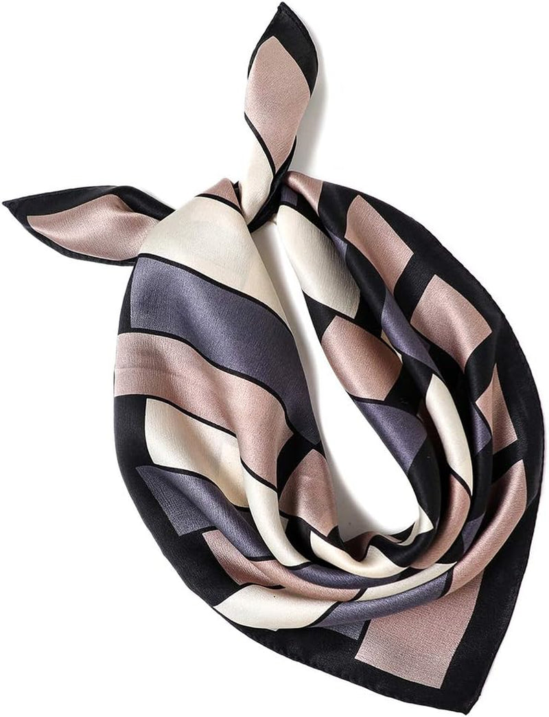 100% Mulberry Silk Square Scarf for Hair-25.6" X25.6'' Women Men Natural Silk Neckerchief Digital Printed Headscarf