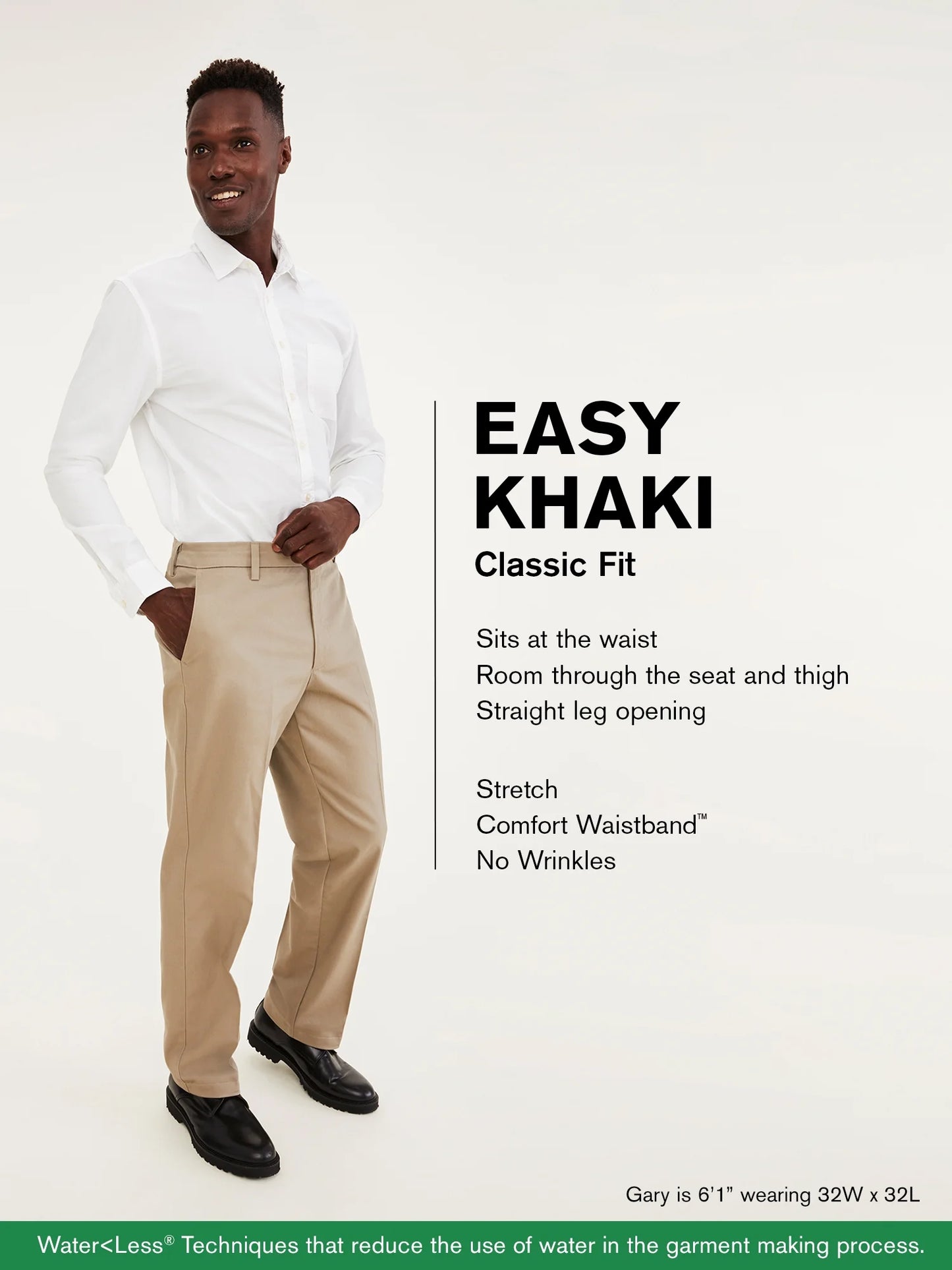 Men'S Classic Flat Front Easy Khaki Pant with Stretch