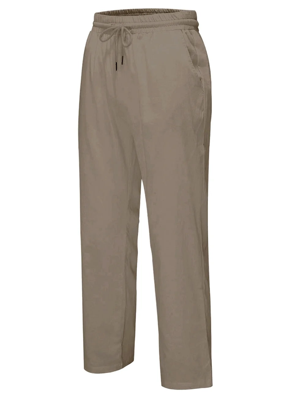 Mens Cotton Linen Drawstring Pants Elastic Waist Casual Jogger Yoga Pants