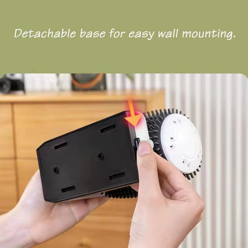 Smart Cat Self Groomer with Catnip Automatic Rotating Cat Massager Wall Corner Groomers Smart Self Cleaning Cat Brush