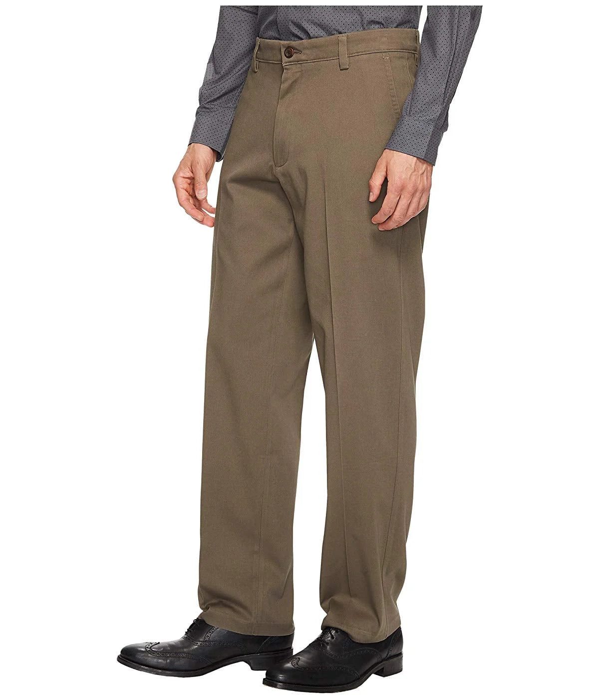 Men'S Classic Flat Front Easy Khaki Pant with Stretch