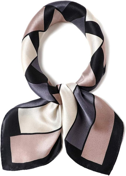 100% Mulberry Silk Square Scarf for Hair-25.6" X25.6'' Women Men Natural Silk Neckerchief Digital Printed Headscarf