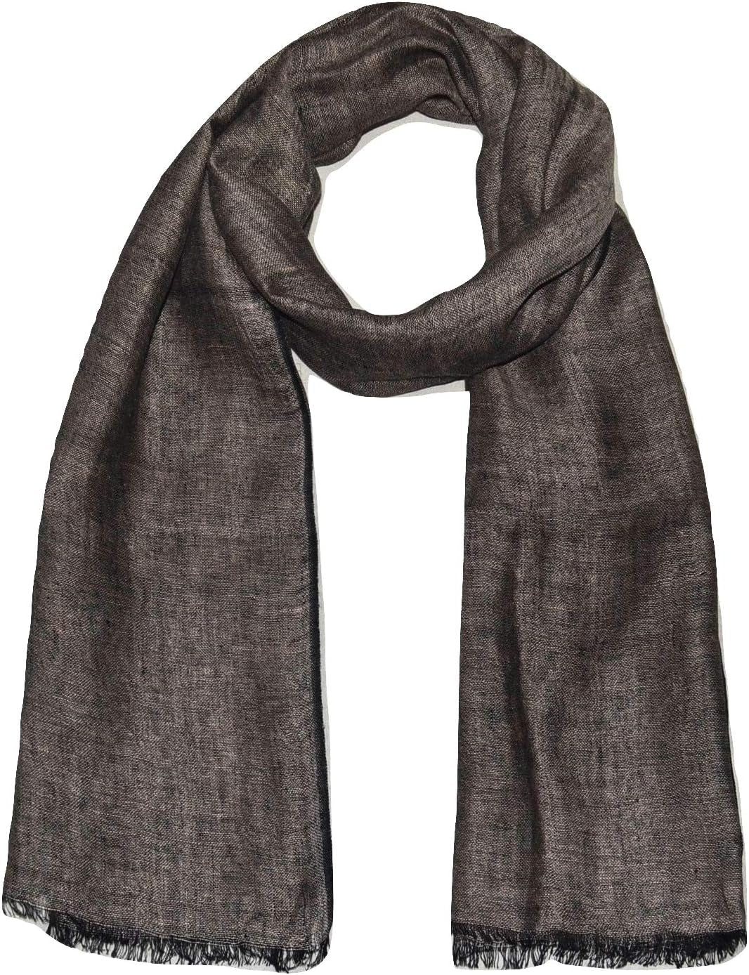 100% Pure Linen Scarf, Two Tone Melange, Large, Airy, Breathable, All Weather Linen Scarf.
