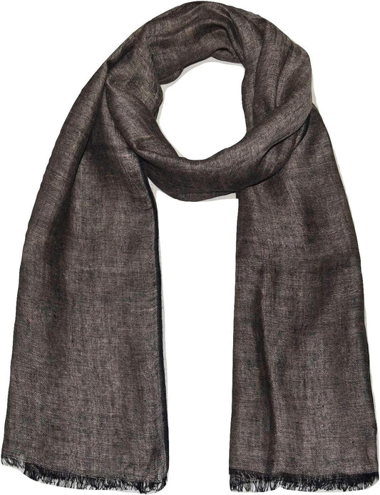 100% Pure Linen Scarf, Two Tone Melange, Large, Airy, Breathable, All Weather Linen Scarf.