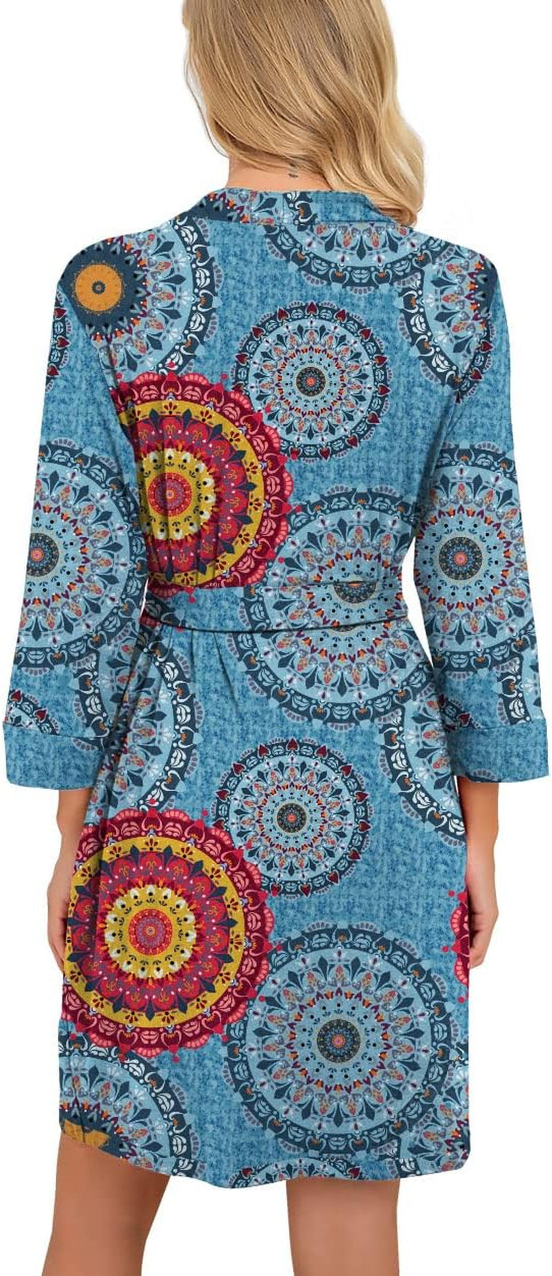 Women Kimono Robes Short Lightweight Robe Soft Knit Sleepwear Casual Knit Bathrobe Ladies Loungewear