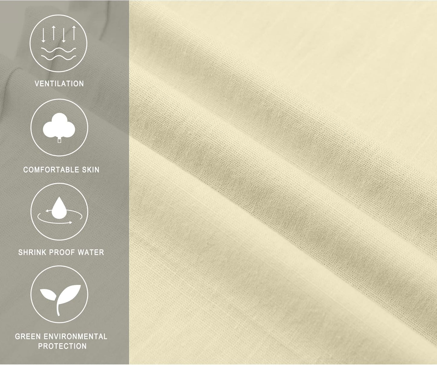Men'S Linen Pants Casual Elastic Waist Drawstring Yoga Beach Trousers