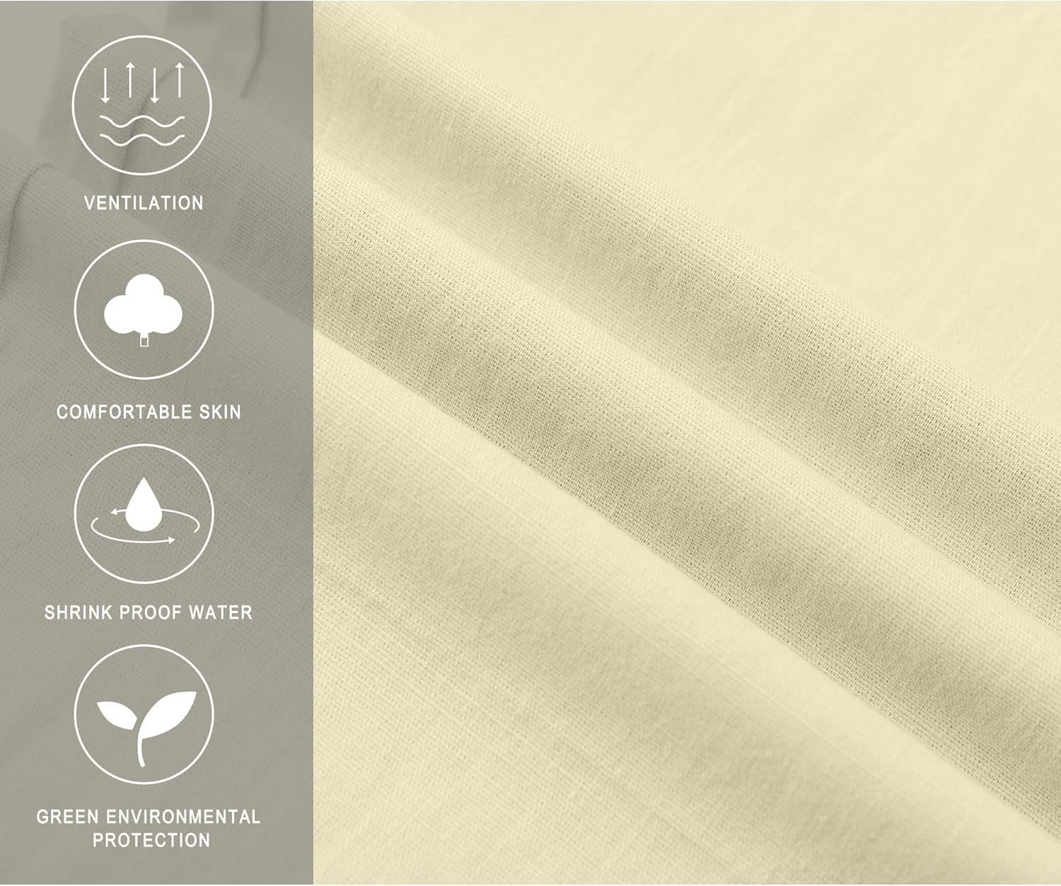 Men'S Linen Pants Casual Elastic Waist Drawstring Yoga Beach Trousers