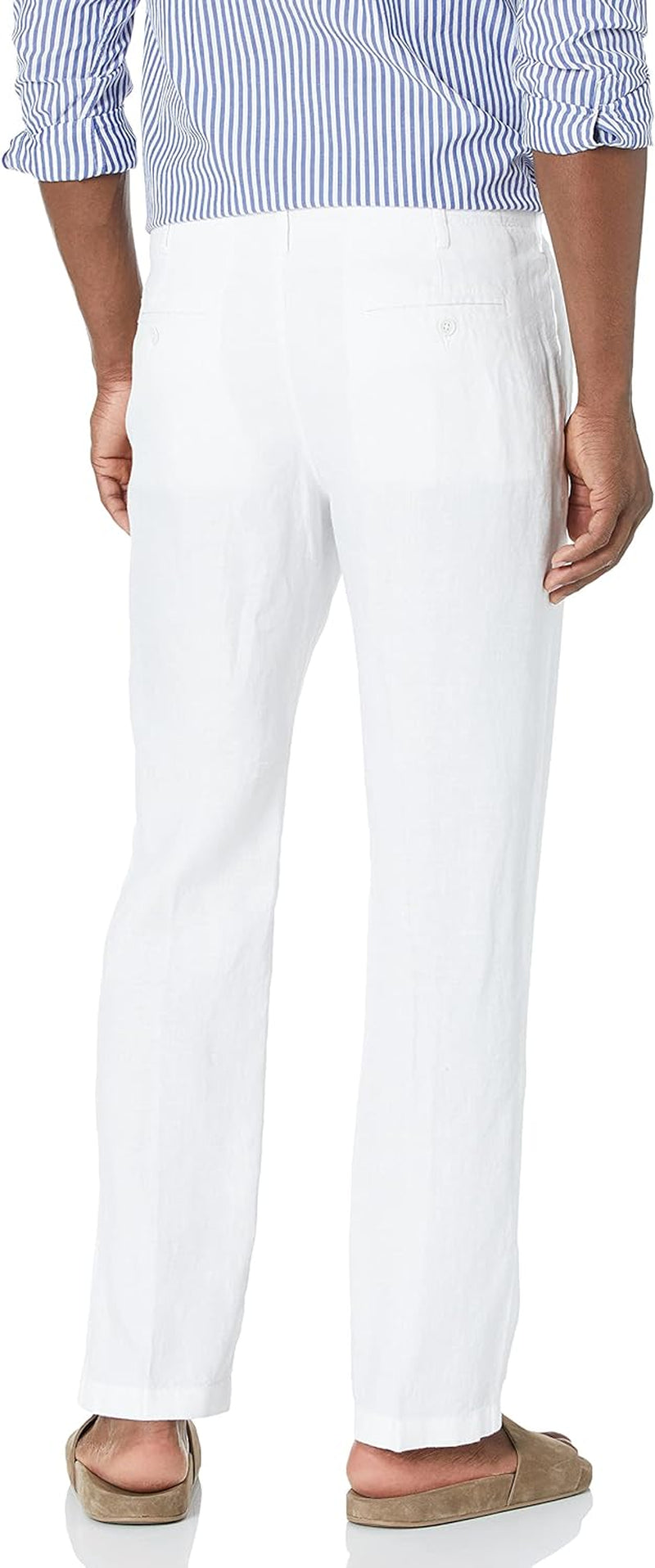 Men'S 100% Linen Drawstring Pants, Lightweight Breathable Fabric, Flat Front, Quarter Top Pockets, Regular Fit